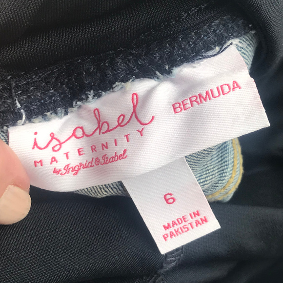Isabel Bermuda Distressed Maternity Shorts NWT - Picture 6 of 8